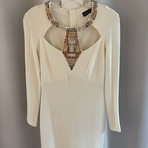 Size small, long sleeve white beaded VENUS dress